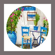 Greek Village Blue Chairs