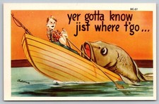 Postcard Humor Fishing Scene