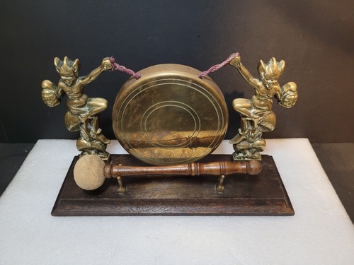 Vintage brass dinner gong - brass,