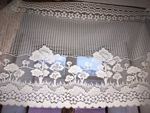 Vintage lace net curtain - vintage,