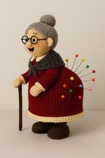 Pin Cushion Granny Tall Knitted DK knitting Pattern Only 25cm Tall
