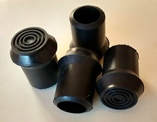 4 off 25mm (1") Walking Stick Black Ferrules