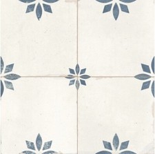 Traditional Floral Delft Porcelain Wall & Floor Tile Blue Green Vintage 45x45cm