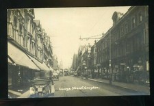 CROYDON  Surrey  George Street   with Shops / Three Wheeler CAR / Tram RP