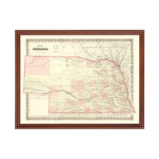 Old Map of Nebraska 1867 -
