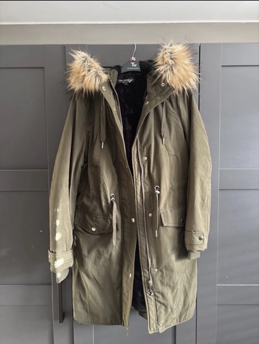 Green women parka coat - women's,
