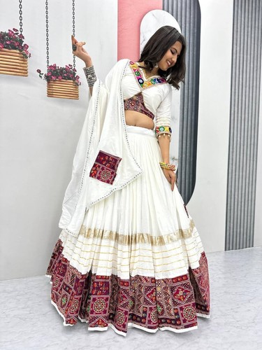 White cotton navratri - white,