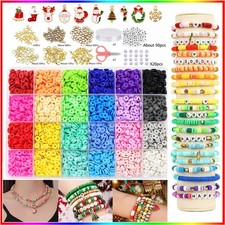 10000+ Christmas Clay Beads for Bracelet Making Kit Clay Flat Polymer Bead gifts