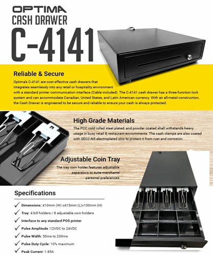 Optima cash drawer 4141 - optima,