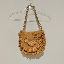 ZARA RAFFIA RUFFLE GOLD CHAIN