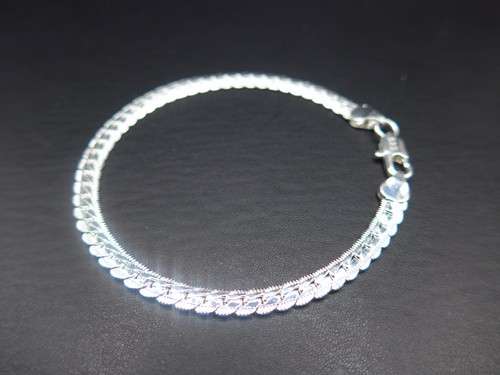 Silver 5mm flat snake - snake, bracelet
