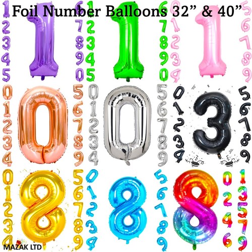 Number balloons foil - number, 40"