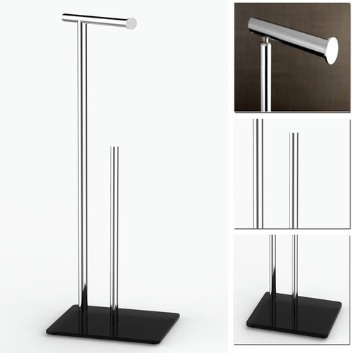 Chrome toilet paper - toilet,
