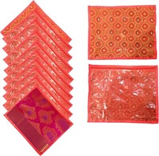 CLEAR Red Bandhani SAREE