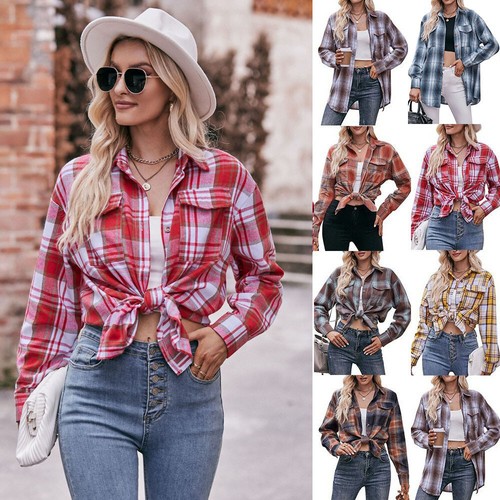 Women long sleeve check - women's,