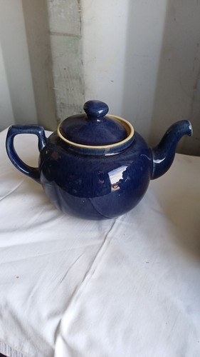 Blue denby tea pot 4pt - pot,