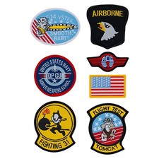 Mil-Com Embroidered Badges Army Air Force Military Top Gun Kids