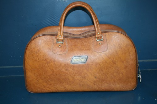 Vtg 70s mitre brown vinyl - mitre,