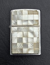Zippo Sea Weave Mother of Pearl Inlay Lighter - Cosmetic Issues - Fully Working