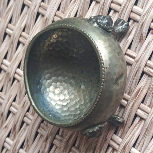 Pewter hammered footed - pewter,