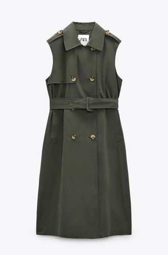 Zara long belted waistcoat - long,