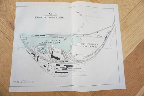 1932 troon harbour docks lms - troon,