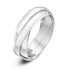 9ct White Gold 3mm Russian