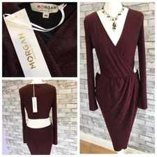 New Morgan De Toi Dress Size 10 Backless Stretch Sequins Glitter Christmas Party