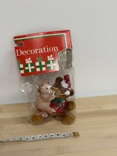 NOS Vtg 80s Flocked Teddy Bear