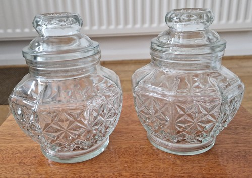 Glass storage jars vintage - jars,