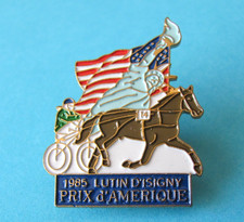 1985 LUTIN D'ISIGNY, PRIX d'AMERIQUE, Sulky Harness Horse Racing Badge. VGC