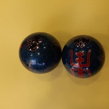 Blue Chinese Baoding Balls  Musical Chime Stress Relievers Meditat..without case