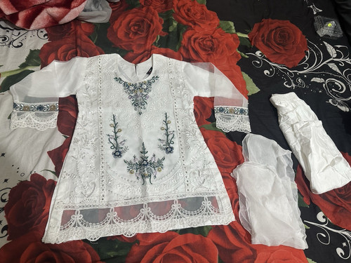 White embroidered kurta kurti - white, kurta/kurti