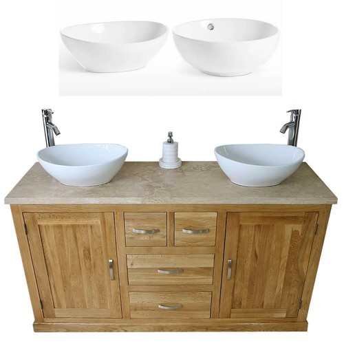 Solid oak bathroom double - solid,