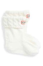 Hunter White Cable Knit Cuff Welly Socks Kid's Size Medium (11-13) L3043
