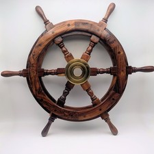 Vintage Solid Wood & Brass