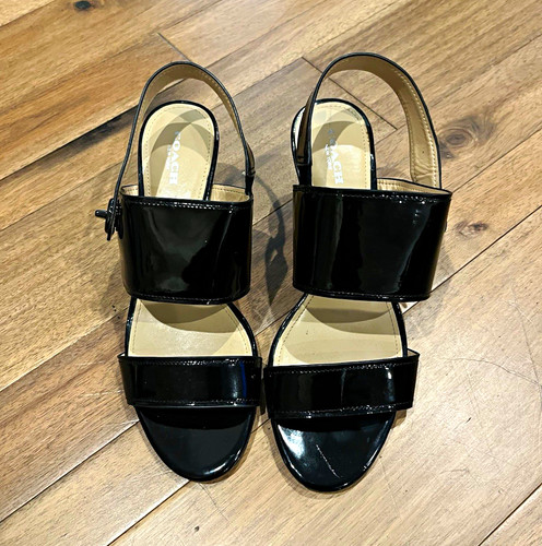 Coach black patent leather - black,