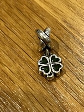 Pandora Green Four Leaf Clover Irish Shamrock Dangle Charm S925ale 