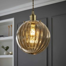 Modern Amber Ribbed Glass