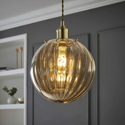 Modern amber ribbed glass - modern,
