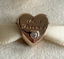 Genuine Pandora Rose Gold Best Friends Heart Charm