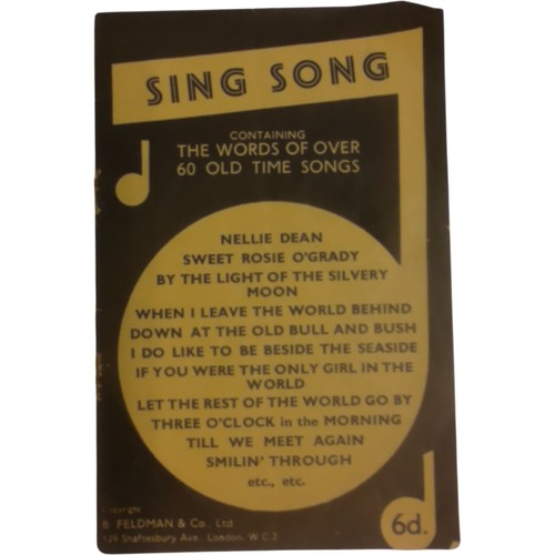 Vintage sing song lyrics book - song,