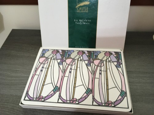 Six melamine table mats - melamine,