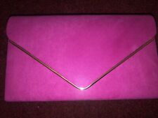 Fuschia Suede Clutch Handbag By Koko Brand New Matching Shoes Also Listed