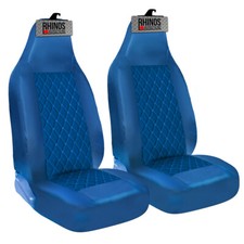 FOR FORD TRANSIT MK7 - LUXURY BLUE QUILTED DIAMOND LEATHER VAN SEAT COVERS