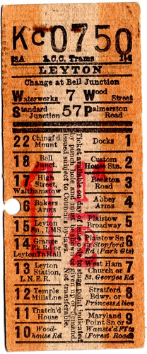 Tram ticket london county - tram, ticket: