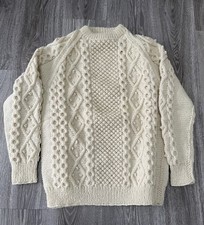 Vintage Cable Knit Aran Wool Jumper  size 12 (34”)