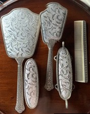 ANTIQUE Vanity Dressing Table Set REGENT OF LONDON -  Silver Colour