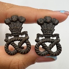 Genuine North Stafford Regiment Officers Bronze Collar Badges