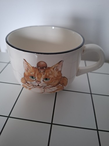 Vintage arthur wood cat mug - wood,